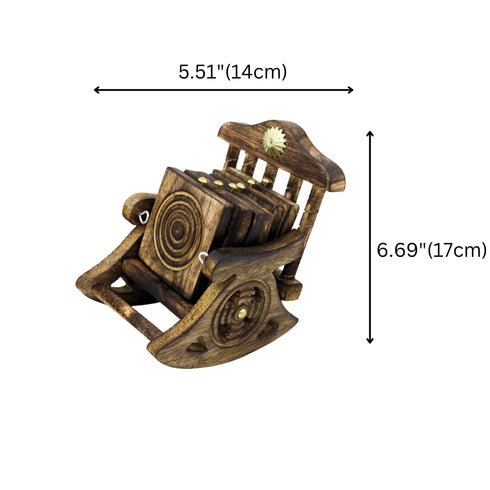 Natriel Wooden Rocking Chair Coasters